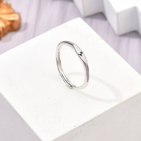 Rhodium Plated 925 Sterling Silver Adjustable Rings