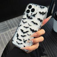 Bat Pattern Clear Phone Case, 1 Count Anti-drop Cellphone Protective Case, Total Protective Shockproof Phone Cover for iPhone...