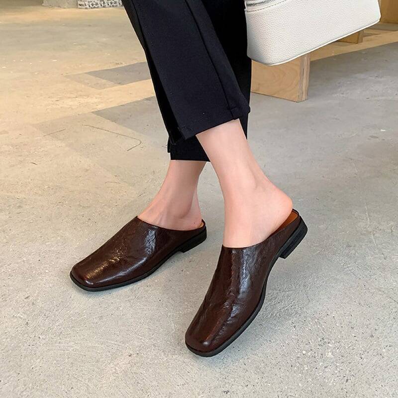 CHIKO Regina Square Toe Block Heels Clogs/Mules Shoes