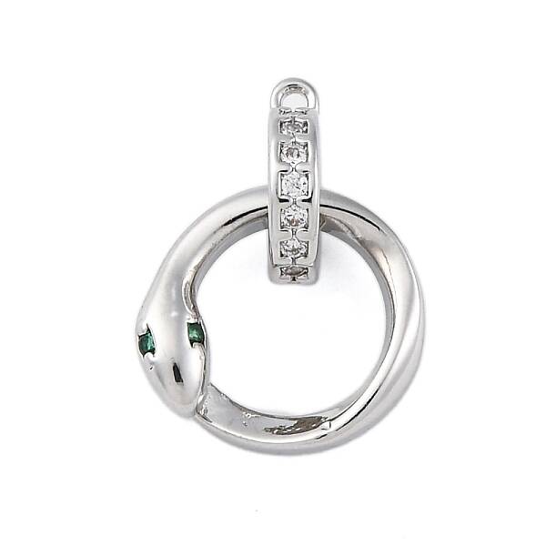 Brass Micro Pave Cubic Zirconia Pendants