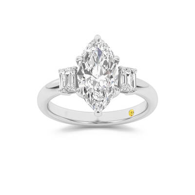 Moonbeam Three Stone Marquise Lab Grown Diamond Engagement Ring | 14K White Gold 2 CT. TW.