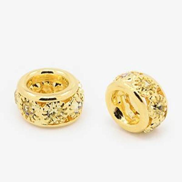 Brass Rhinestone European Beads