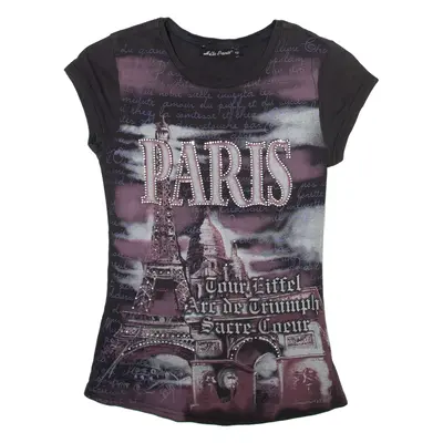 HELLO PARIS Girls T-Shirt Black 12Y