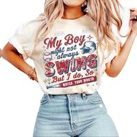 My Boy Might Not Always Swing T-Shirt, Baseball Mom Shirt, Baseball Season Tee,  Baseball Game Day Mom Shirt, Sport Gifts, Ca...