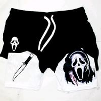 Ghost Face Halloween Gym Shorts