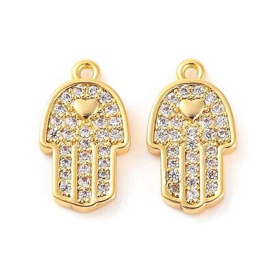 Brass Micro Pave Clear Cubic Zirconia Pendants