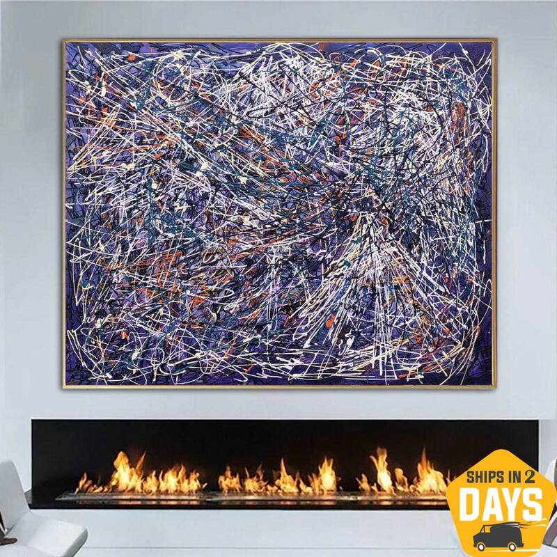 Jackson Pollock Style Paintings On Canvas Modern Textured Painting Acrylic Urban Art Handmade Painting | PRIME 25.5"x31....