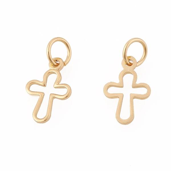 Brass Tiny Cross Charms