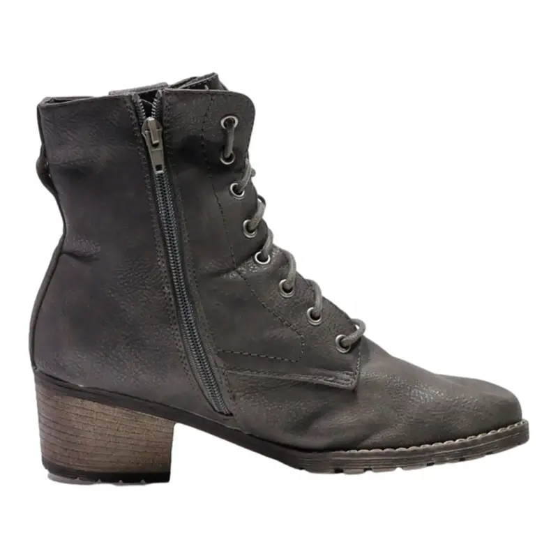 RIEKER Lace-Up Boots Grey Synthetic Womens UK 6