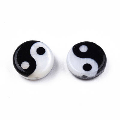 Natural Freshwater Shell Printed Beads