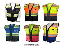 FX SAFETY Black Series Class II High Visibility Reflective Safety Vest in various colors / Two Tone Safety vest with Mesh Fab...