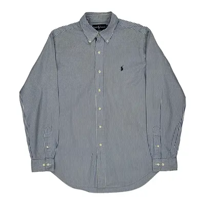 Classic Fit Ralph Lauren Striped Shirt - Medium Blue Cotton