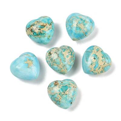 Dyed Natural Imperial Jasper Heart Palm Stone
