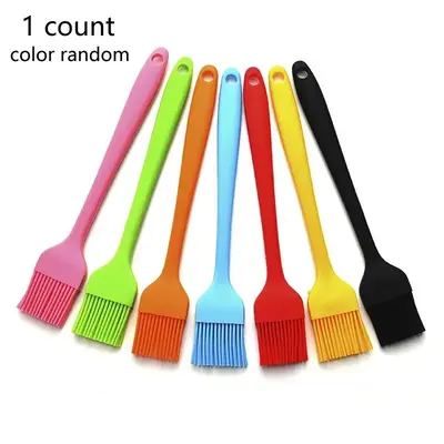 Random Color Silicone Basting Brush, 1 Count Multipurpose BBQ Oil Brush, Household Kitchenware for Cooking Baking Barbecue