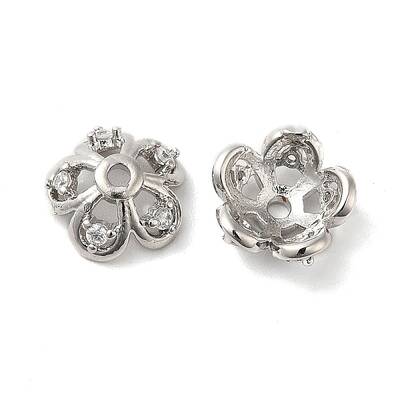 Brass Micro Pave Cubic Zirconia Bead Cap