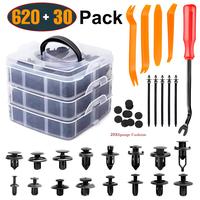 Car Push Retainer Clips, Auto Fasteners Assortment, Vehicle Bumper Fender Rivets with Sponge Cushions & Cable Ties & Fastener...