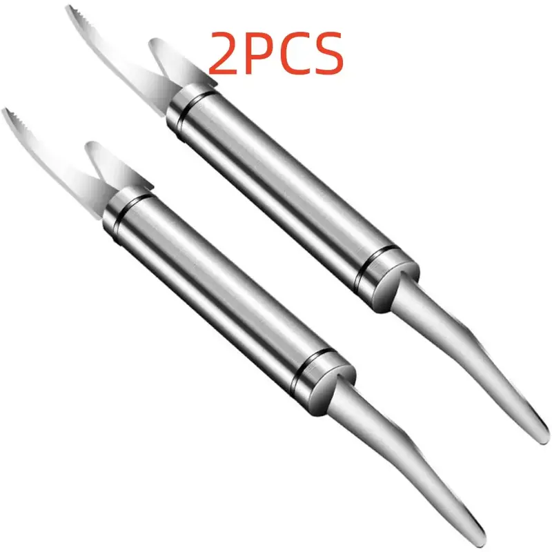 2-PCS Stainless steel shrimp line knife clean intestines dissect fish belly remove small tools open back tip peeling