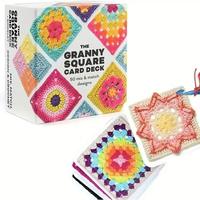 Beginner's Crochet Kit: 50 Mixed Granny Square Designs & DIY Card Set – Easy Crochet Granny Squares Book for Starters