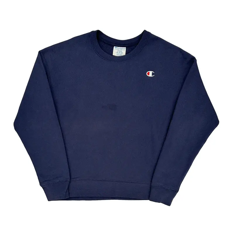 Reverse Weave Champion Sweatshirt - Large Navy Cotton Blend | Size: large