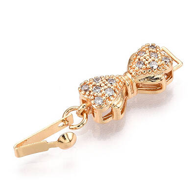 Brass Micro Pave Clear Cubic Zirconia Box Clasps