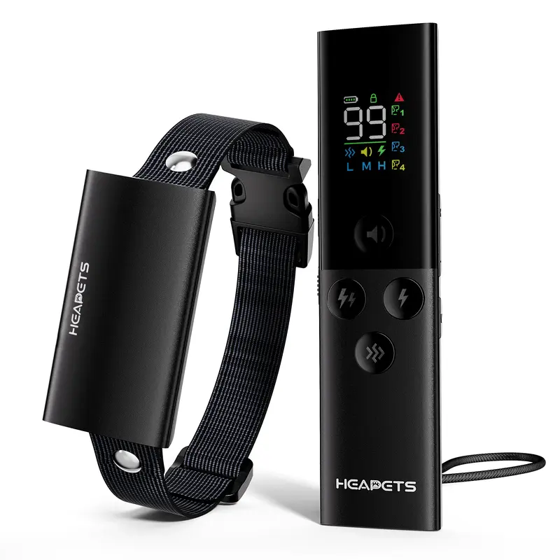Heapets Advanced Dog Training Collar – Ultra-Thin, Vibrant Display, Long-Range Control, and Waterproof