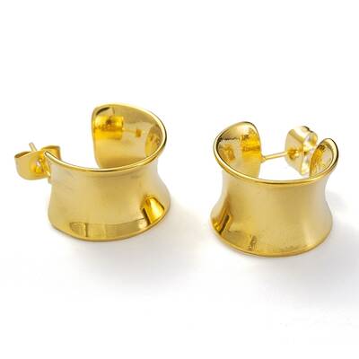 Ion Plating(IP) 304 Stainless Steel Round Stud Earrings