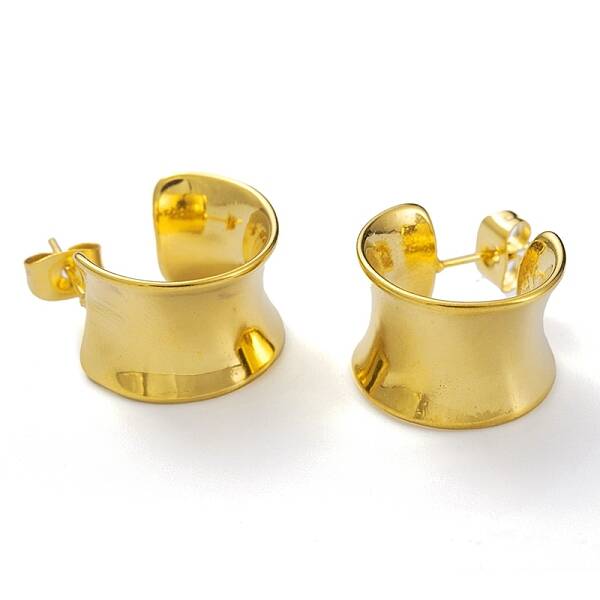 Ion Plating(IP) 304 Stainless Steel Round Stud Earrings
