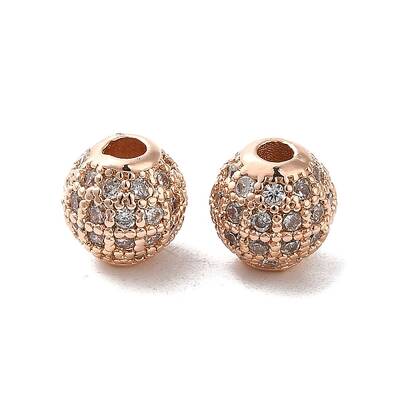 Rack Plating Brass Pave Cubic Zirconia Beads