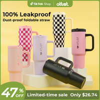 100% Leakproof 40 oz Tumbler with Handle & 4-in-1 SipSwig Lid | Built-In Flip Straw & External Stainless Steel Straw | Insula...