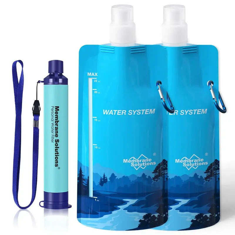 Membrane Solutions Portable Water Purification Unit - 5-Stage Filtration, 0.1 Micron Pore Size, 99.99999% E. Coli Reduction, ...