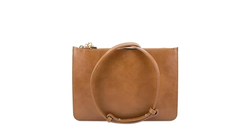 Camden Crossbody Clutch in Cognac & Emerald