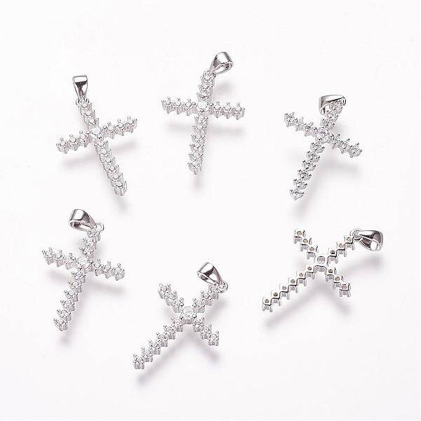 Brass Micro Pave Cubic Zirconia Pendants