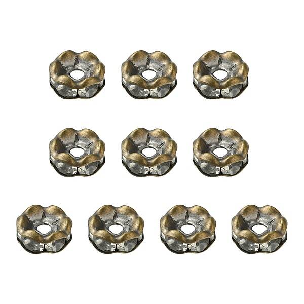 Brass Rhinestone Spacer Beads