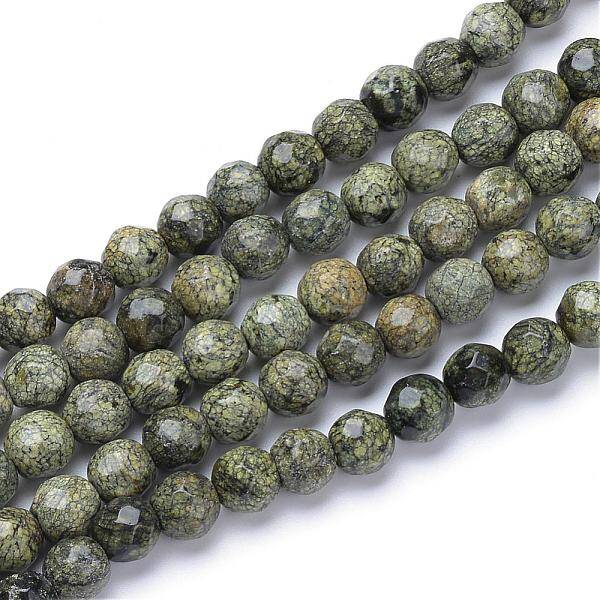 Natural Serpentine/Green Lace Stone Bead Strands