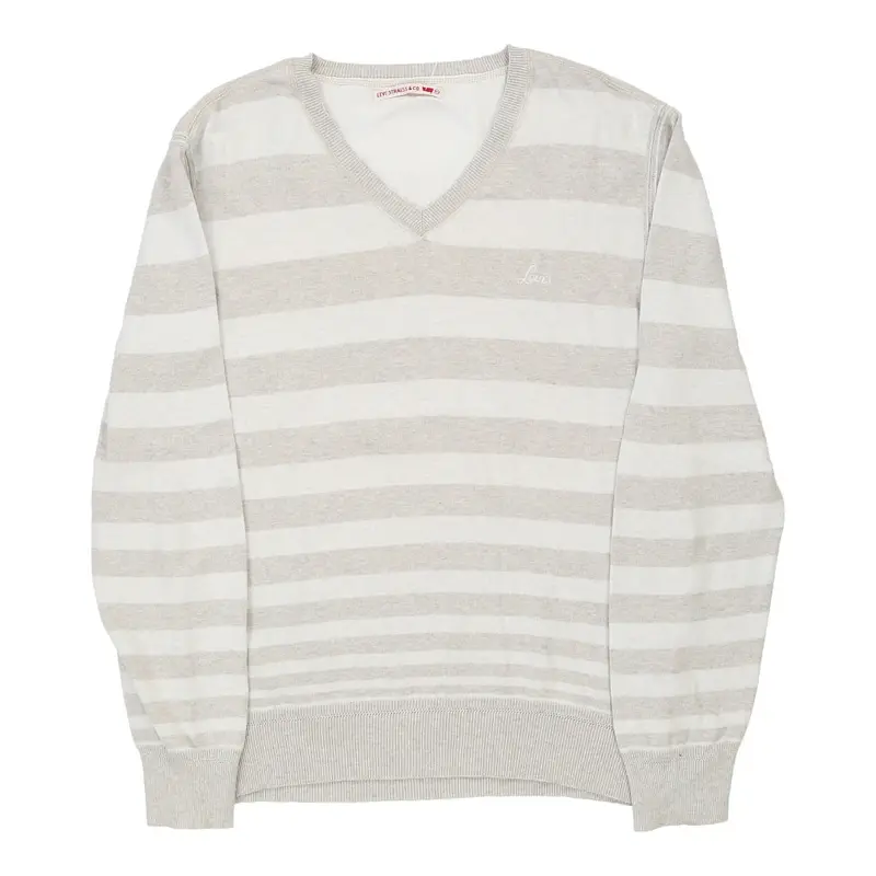 Levis Striped Jumper - 2XL White Cotton