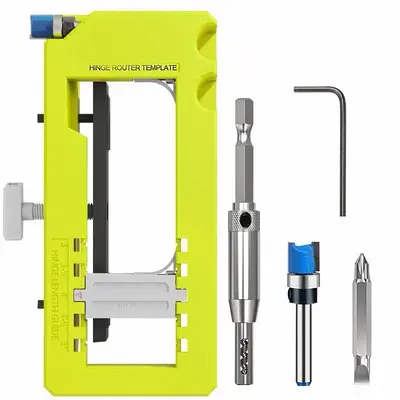 Door Hinge Plug-in Mold Set, Door Hinge Installation Kit, Door Hinge Router Template Removable Inserts Included, Door Lock In...