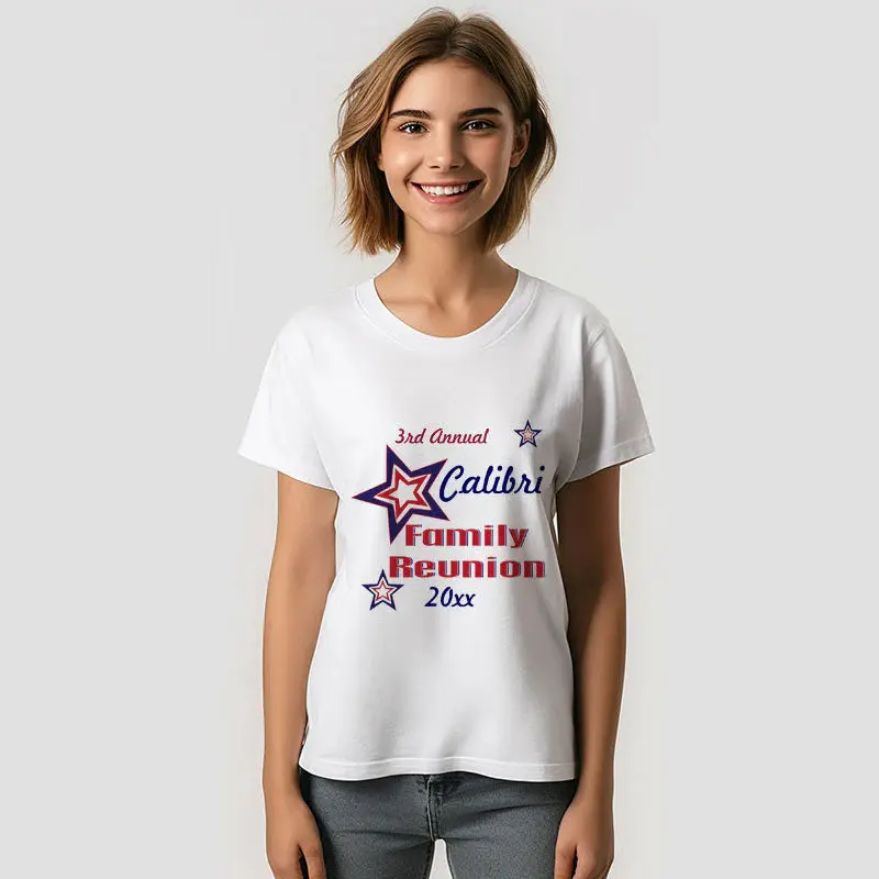 Family reunion Red White Blue Star Custom T-Shirt