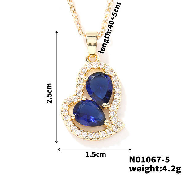 Elegant and Unique Style Brass & Glass Lock Collar Heart Pendant Necklaces for Women