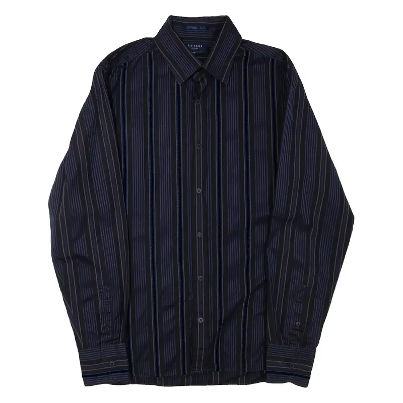 TED BAKER Mens Shirt Blue Striped Long Sleeve S