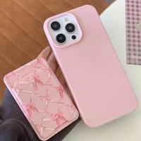 Bowknot Pattern Phone Case with Card Holder, 1 Count Phone Protective Cover, Phone Accessories Compatible with iPhone 11 12 1...