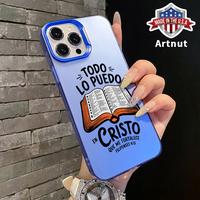 Case for iPhone 16 Pro Max 15 Plus 14 13 12 11 XR XS E Bible Verse Aesthetic Christian Pattern Shockproof Silicone PC Back Pr...