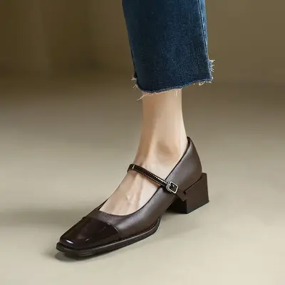 CHIKO Guia Square Toe Block Heels Mary Jane Shoes