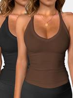 Women's Solid Tank Top, Casual Sleeveless Ribbed Top for Fall & Winter, Ladies Clothes for Daily Wear,  Tops for Women