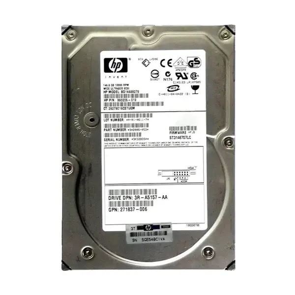 3R-A5157-AA HP 146GB Ultra-320 SCSI 10000 3.5-inch 8MB Hard Drive