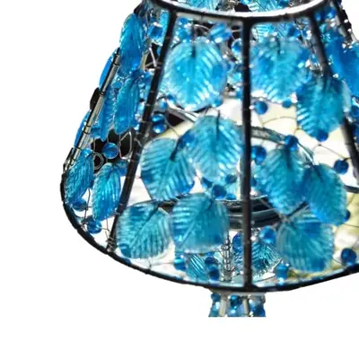Glass Tabletop Tealight Holder | Color: Blue
