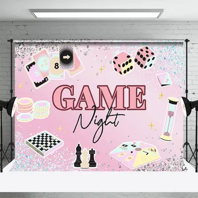 Game Night Pink Diamond Dance Backdrop For Girl - Aperturee