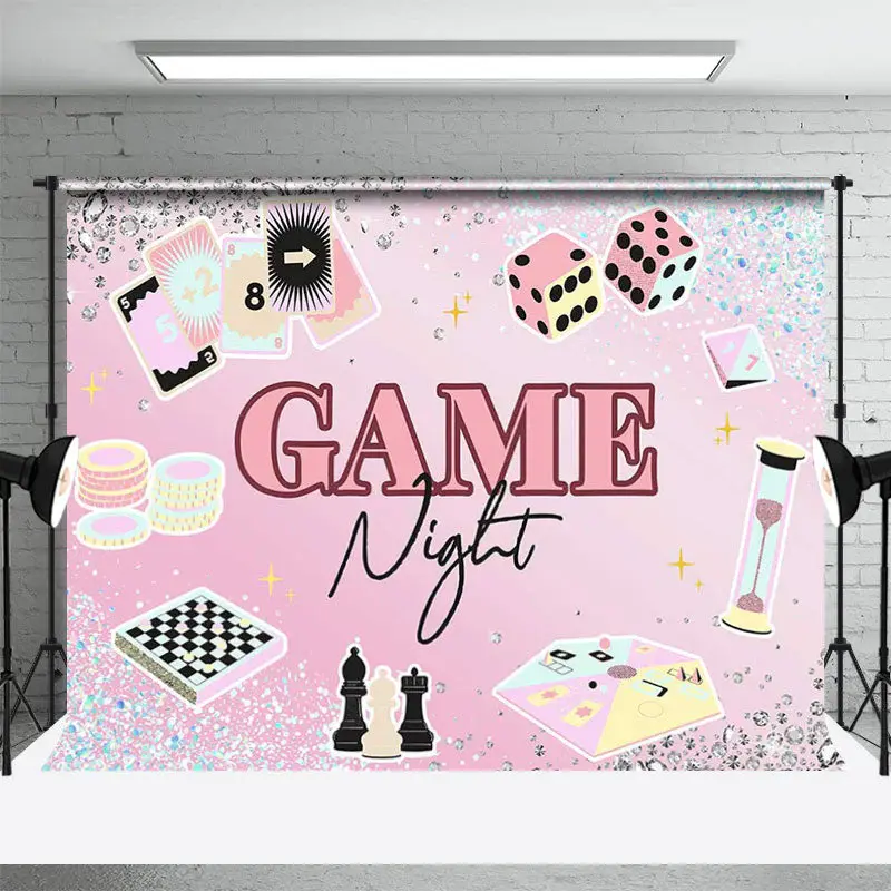 Game Night Pink Diamond Dance Backdrop For Girl - Aperturee