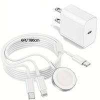 JOZASHON Upgraded 3-in-1 Magnetic USB C Fast Watch Charging Cable with MFI Certification and 20W Fast Charger for APPLE watch...