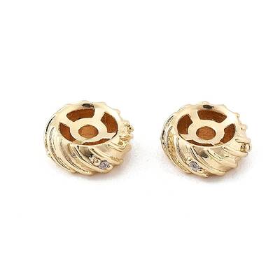 Brass Micro Pave Clear Cubic Zirconia Spacer Beads