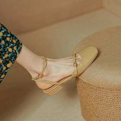 CHIKO Sanya Square Toe Block Heels Slingback Shoes